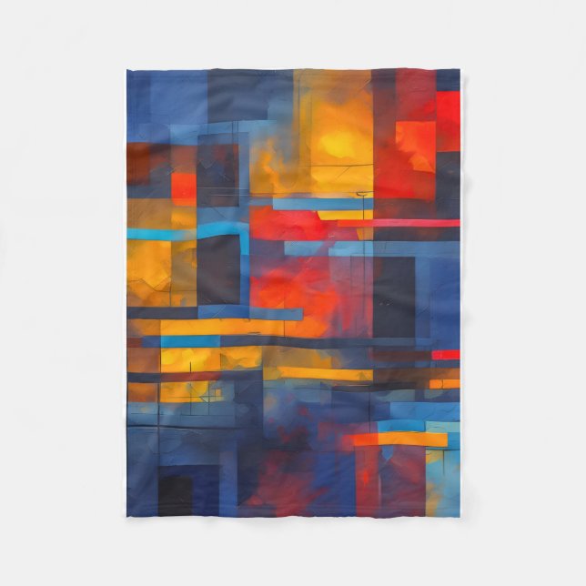 Flygtäcke (Abstrakt Design) Fleecefilt (Framsidan)