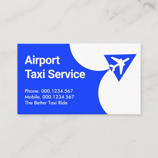 Flygtaxitjänst lyfter visitkort (Framsida)