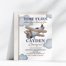 Flygtid Första födelsedagsinbjudan för flygplan