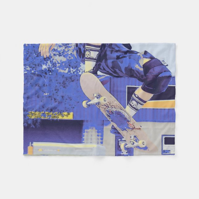 Flygtid - Skateboarder Fleecefilt (Framsidan (Horisontell))