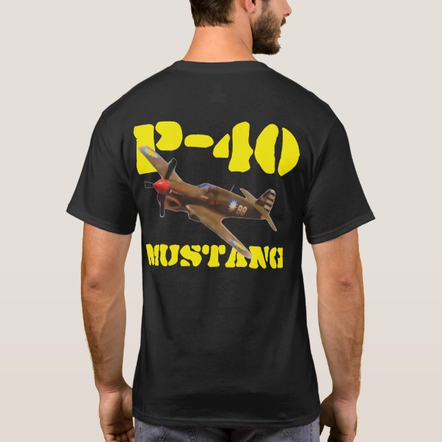 FLYGTIGER FÖR MUSTANG P-40 T-SHIRT (Baksida)
