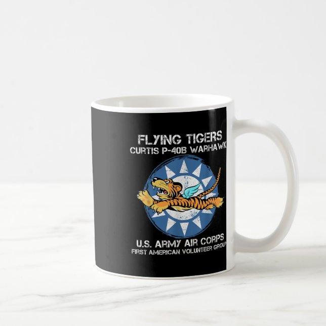 Flygtigrar Curtis P-40b Warhawk Världskrig 2 Luft Kaffemugg (Höger)
