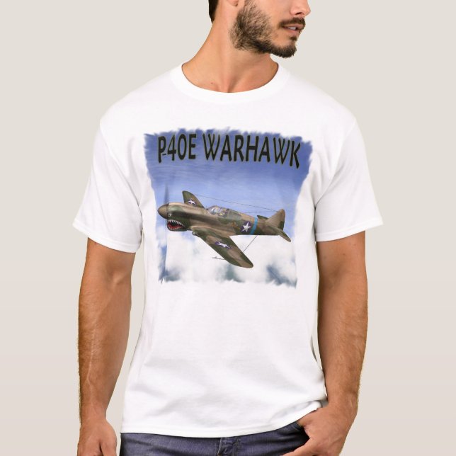 FLYGTIGRAR FÖR P-40 WARHAWK T-SHIRT (Framsida)