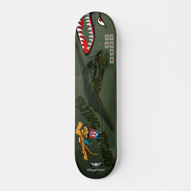 Flygtigrar P-40 Mini Skateboard Bräda 18,7 Cm (Framsida)