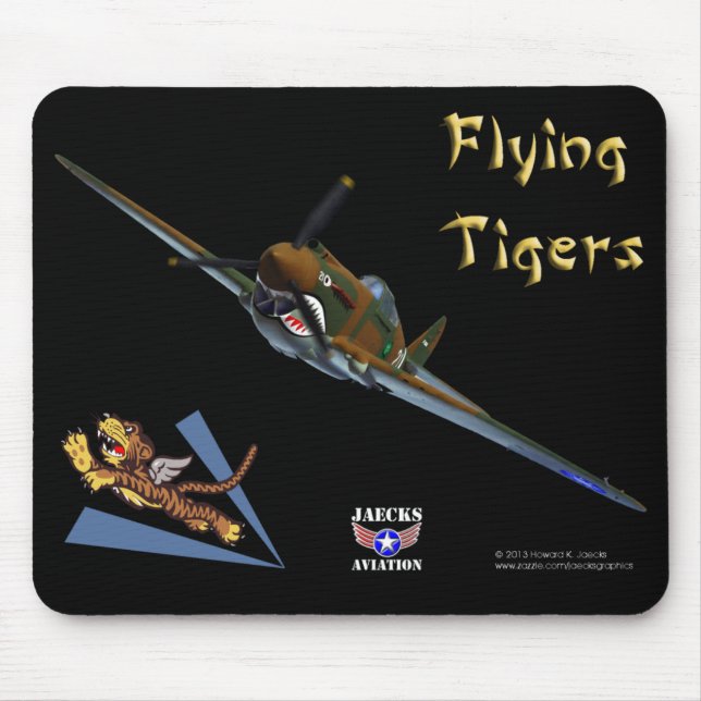 Flygtigrar P-40B Warhawk Mousepad Musmatta (Framsidan)