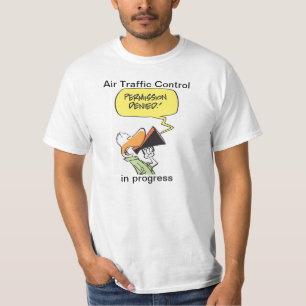 Flygtrafik kontrollerar flyghumorskjortan tee
