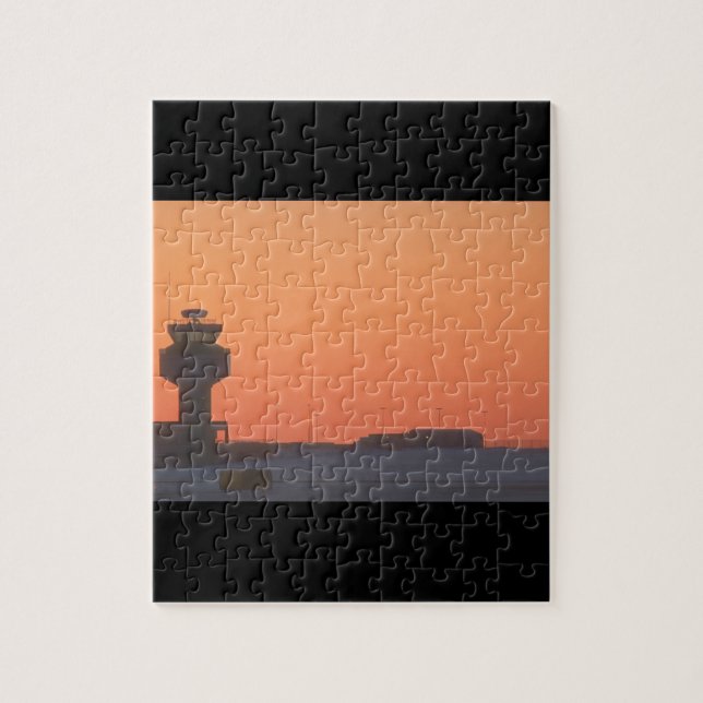 Flygtrafik kontrollerar tower_Military flygplan Pussel (Vertikal)