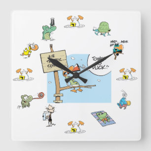 Flygtrafik kontrollerar träskteckenet tar tid på fyrkantig klocka