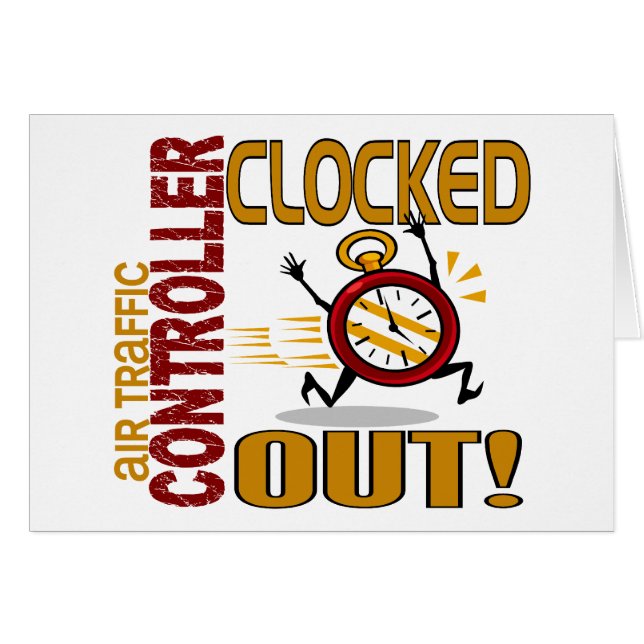 Flygtrafikkontrollant som ut tas tid på hälsningskort (Framsidan Horizontal)