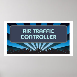 Flygtrafikkontrollantstort festtält poster