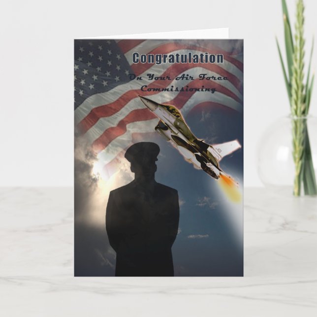 Flygvapen som bemyndigar det grattis kortet kort (Framsida)