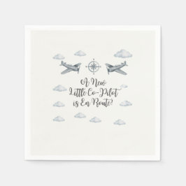 Flygvapenbaby shower servetter Little Co-Pilot
