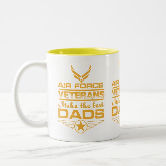 Flygvapenveteraner Blir De Bästa Papporna Militär  Två-Tonad Mugg (Vänster)