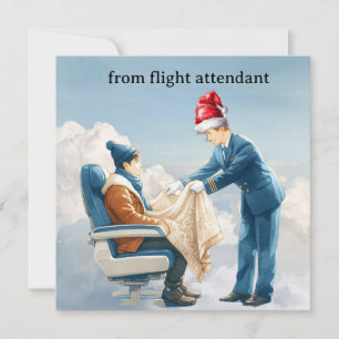 Flygvärdinna Flygpersonal hälsning Jul Julkort