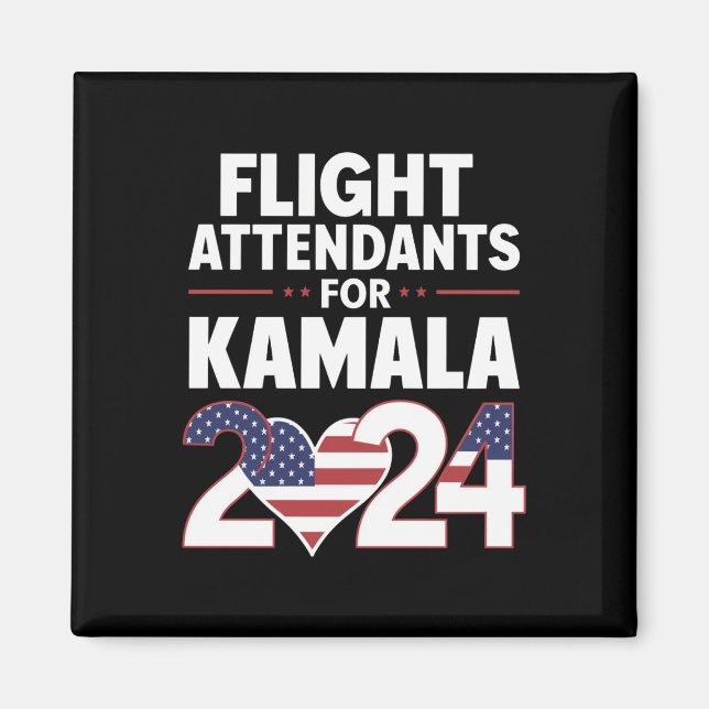 Flygvärdinnor för Kamala Harris 2024 års val Magnet (Framsidan)