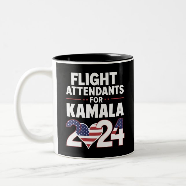 Flygvärdinnor för Kamala Harris 2024 års val Två-Tonad Mugg (Vänster)