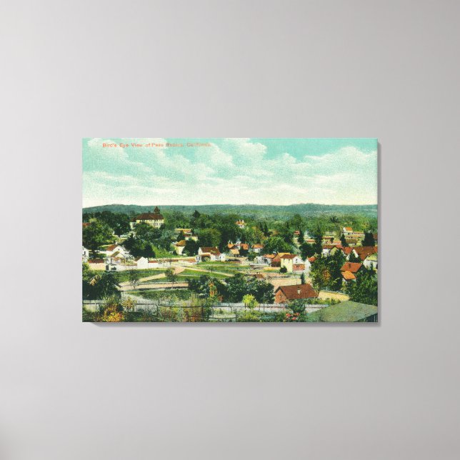 Flygvy för CityPaso Robles, CA Canvastryck (Framsida)