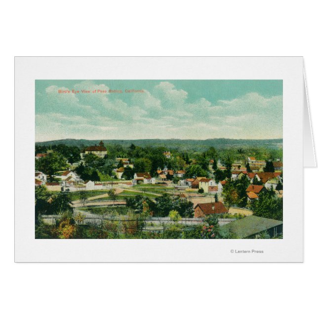 Flygvy för CityPaso Robles, CA Hälsningskort (Framsidan Horizontal)