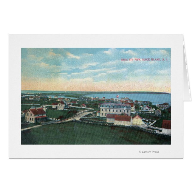 Flygvy för stad 2 hälsningskort (Framsidan Horizontal)