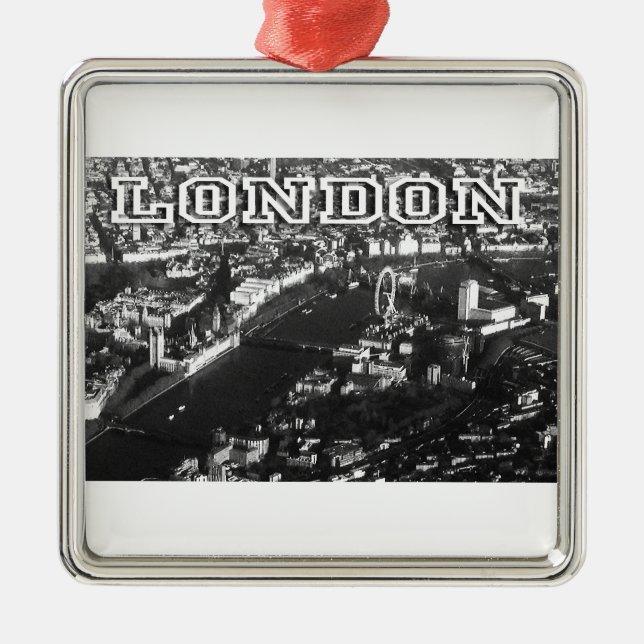 Flygvy i London Julgransprydnad Metall (Framsidan)