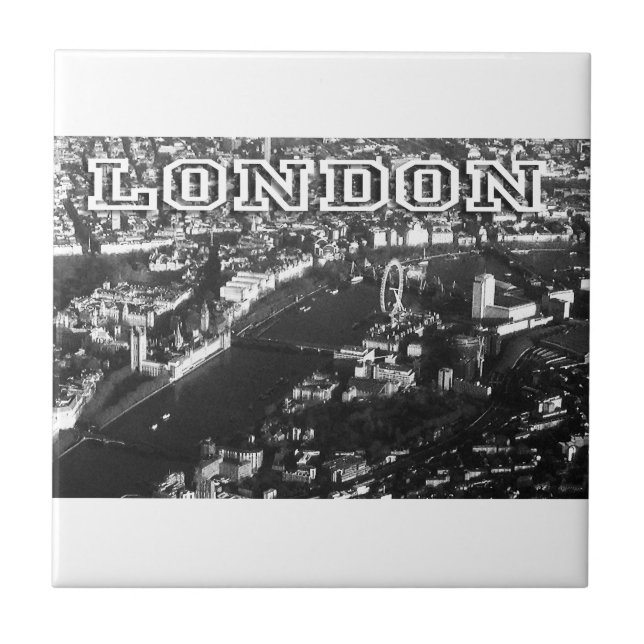 Flygvy i London Kakelplatta (Framsidan)