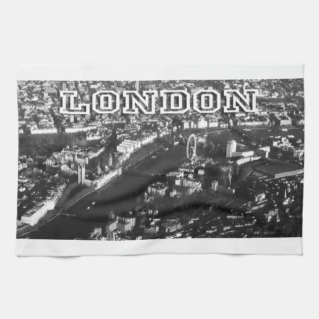 Flygvy i London Kökshandduk (Horisontell)