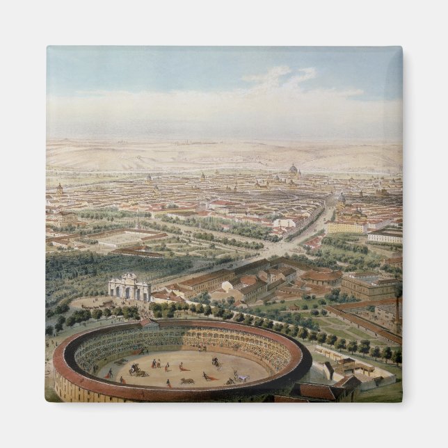 Flygvy i Madrid från Plaza de Toros Magnet (Framsidan)