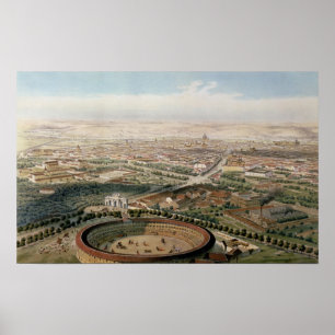 Flygvy i Madrid från Plaza de Toros Poster