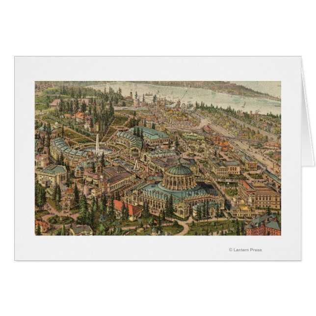 Flygvy över Alaska Yukon Pacific Expo Hälsningskort (Framsidan Horizontal)