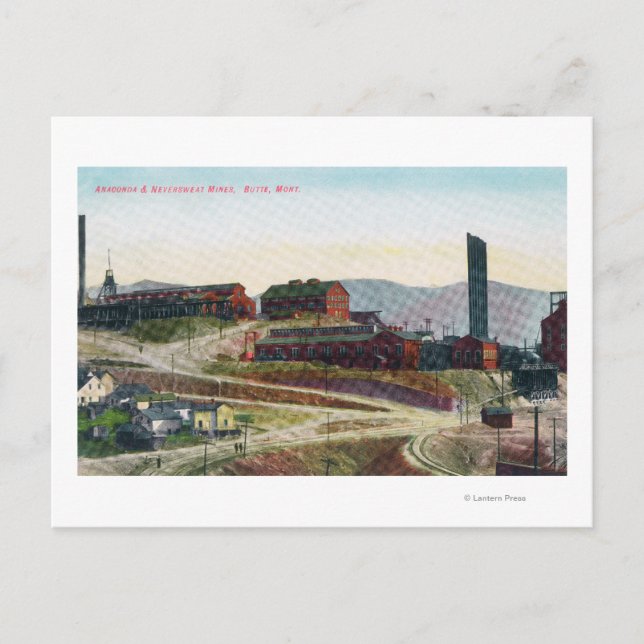 Flygvy över Anaconda & Nonsweat Mines Vykort (Framsida)