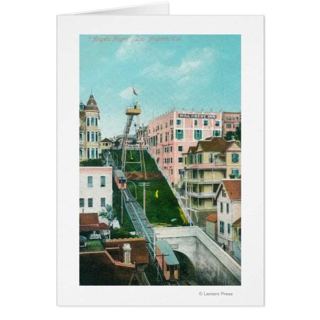 Flygvy över Änglar Flight Trolley Hälsningskort (Framsidan)