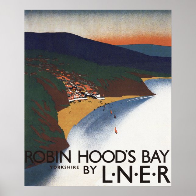Flygvy över Bay- och Cliffs-järnvägen Poster (Framsidan)