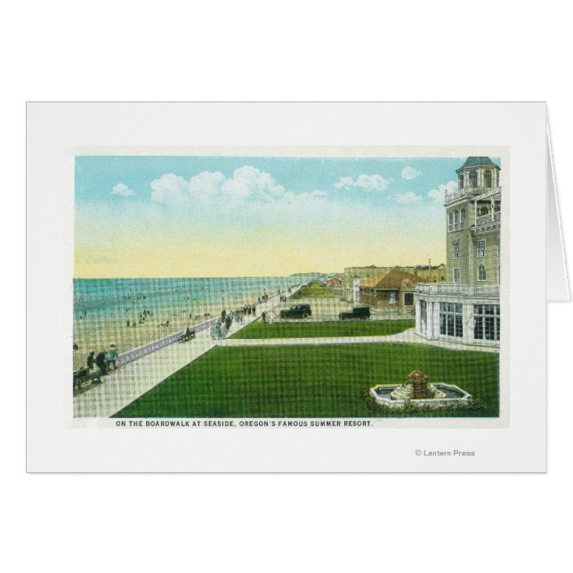 Flygvy över BoardpromenaderSeaside, ELLER Hälsningskort (Framsidan Horizontal)