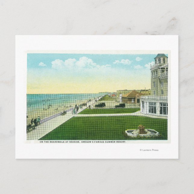 Flygvy över BoardpromenaderSeaside, ELLER Vykort (Framsida)