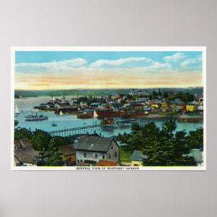 Flygvy över Boothbay Harbour Poster