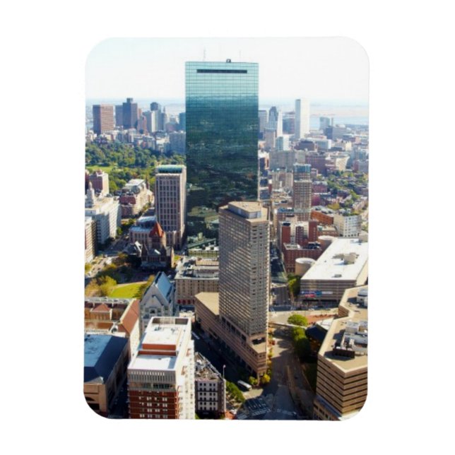 Flygvy över Boston 2 Magnet (Vertikal)