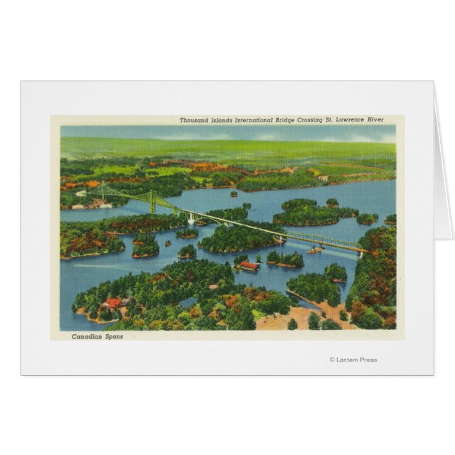 Flygvy över bron i Internationell Hälsningskort (Framsidan Horizontal)