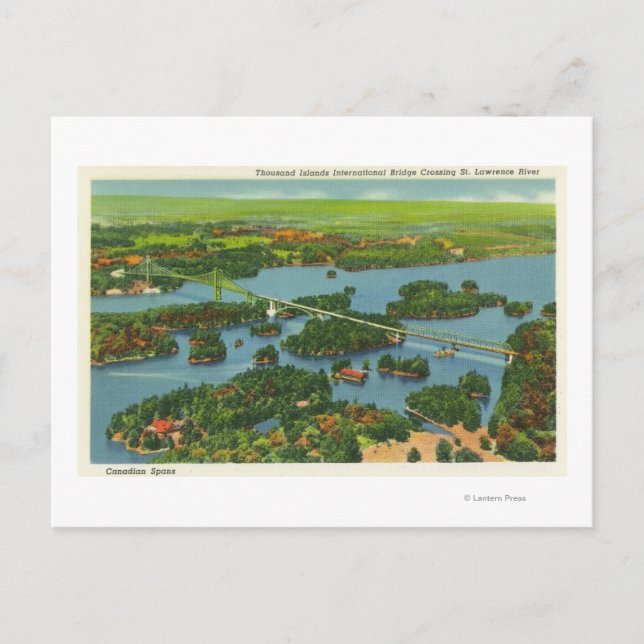 Flygvy över bron i Internationell Vykort (Framsida)