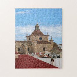 Flygvy över Carmen-kyrkan - Mahon, Menorca Pussel