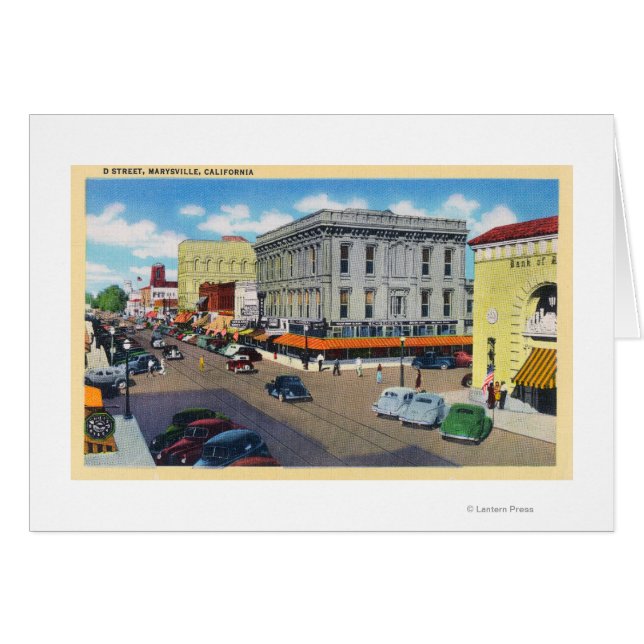 Flygvy över D Street Hälsningskort (Framsidan Horizontal)