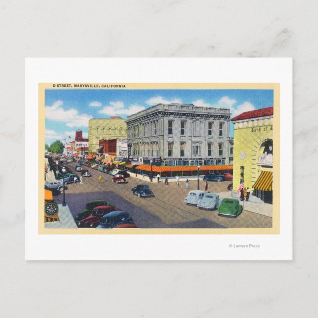 Flygvy över D Street Vykort (Framsida)