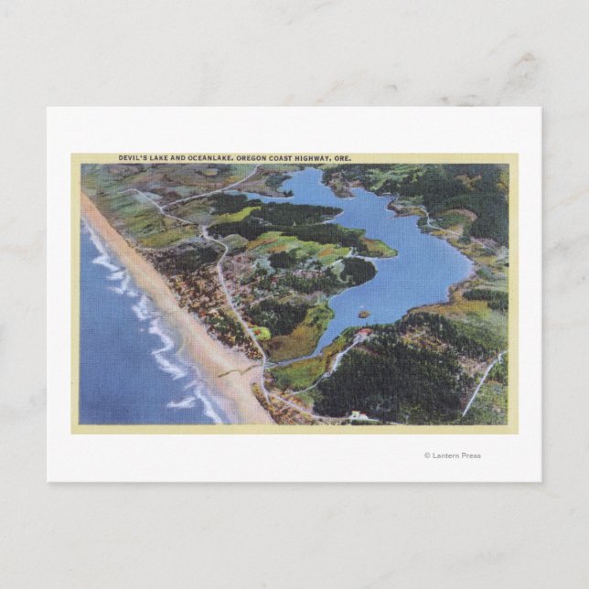 Flygvy över Djävulen Sjö Vykort (Framsida)