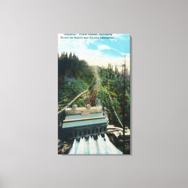 Flygvy över Electron Power Station Canvastryck (Framsida)