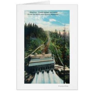 Flygvy över Electron Power Station Hälsningskort