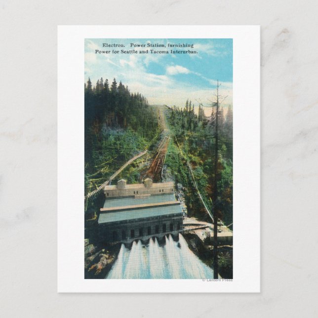 Flygvy över Electron Power Station Vykort (Framsida)