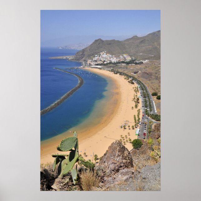 Flygvy över en strand på Tenerife Poster (Framsidan)