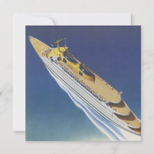 Flygvy över en Vintage Cruise-Frakt i havet (Framsida)