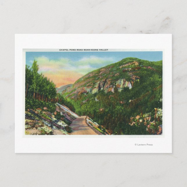 Flygvy över fiskmark Bäck, Saranac Inn Vykort (Framsida)