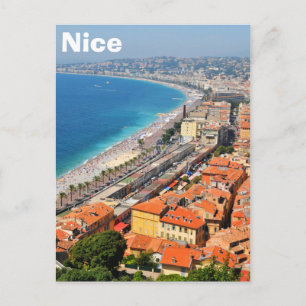 Flygvy över Franska Rivieran i Nice, Frankrike Vykort