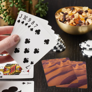 Flygvy över Golden Orange Desert Sand Dunes Casinokort